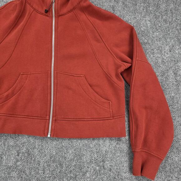Lululemon Hoodie Womens XS/S Red Scuba Oversized Full Zip Cropped Thumbholes - Picture 14 of 16